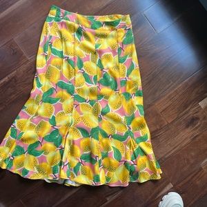 Brand-New Farm Rio Fresh Lemons Midi Skirt